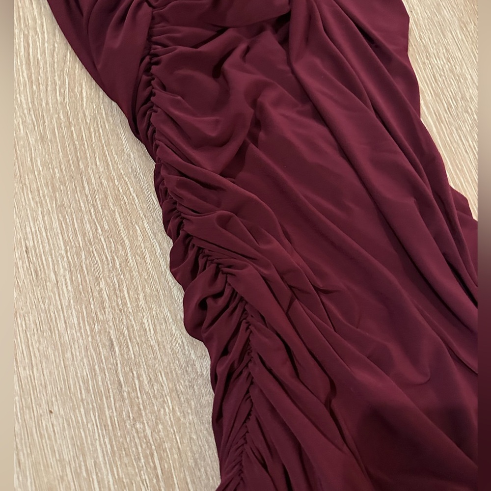 Norma Kamali One Shoulder Burgundy Dress - Picture 6 of 6